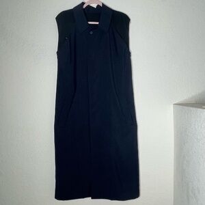 Maison Margiela Womens Sleeveless Long Coat Size 40 Blue Black Lined